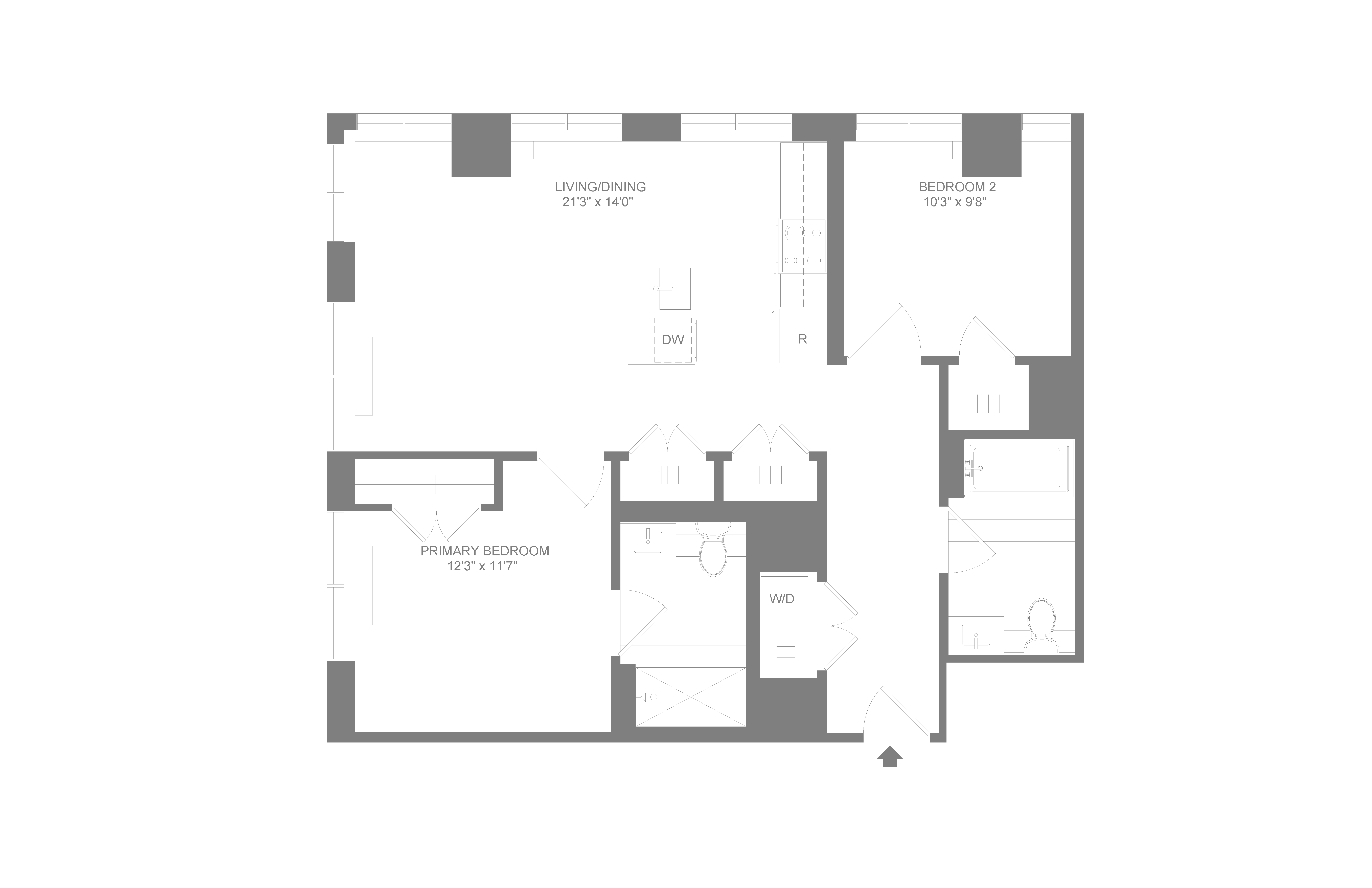C3 | 2 Bed | 2 Bath floor plan