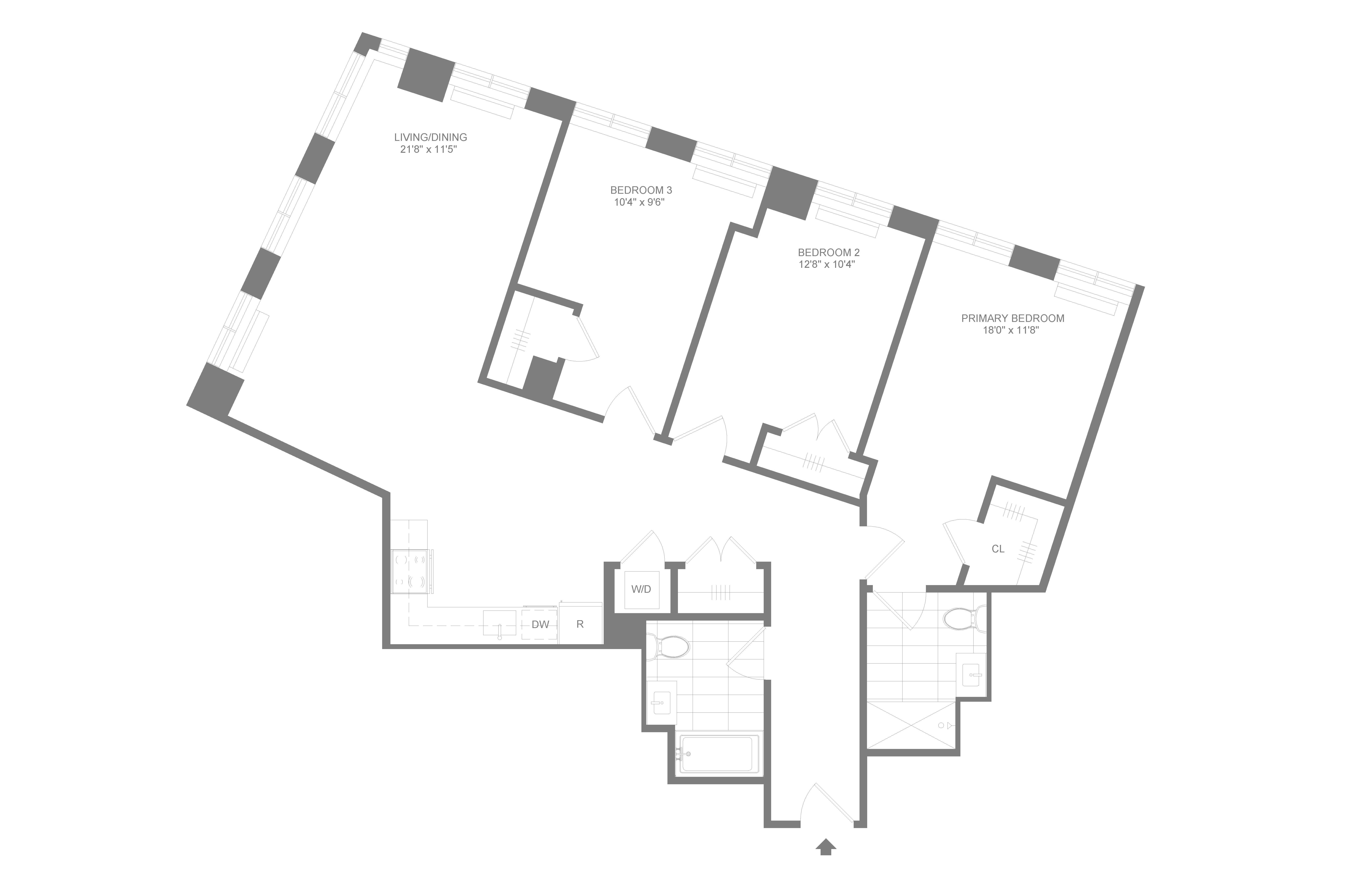 D3.2 | 3 Bed | 2 Bath floor plan