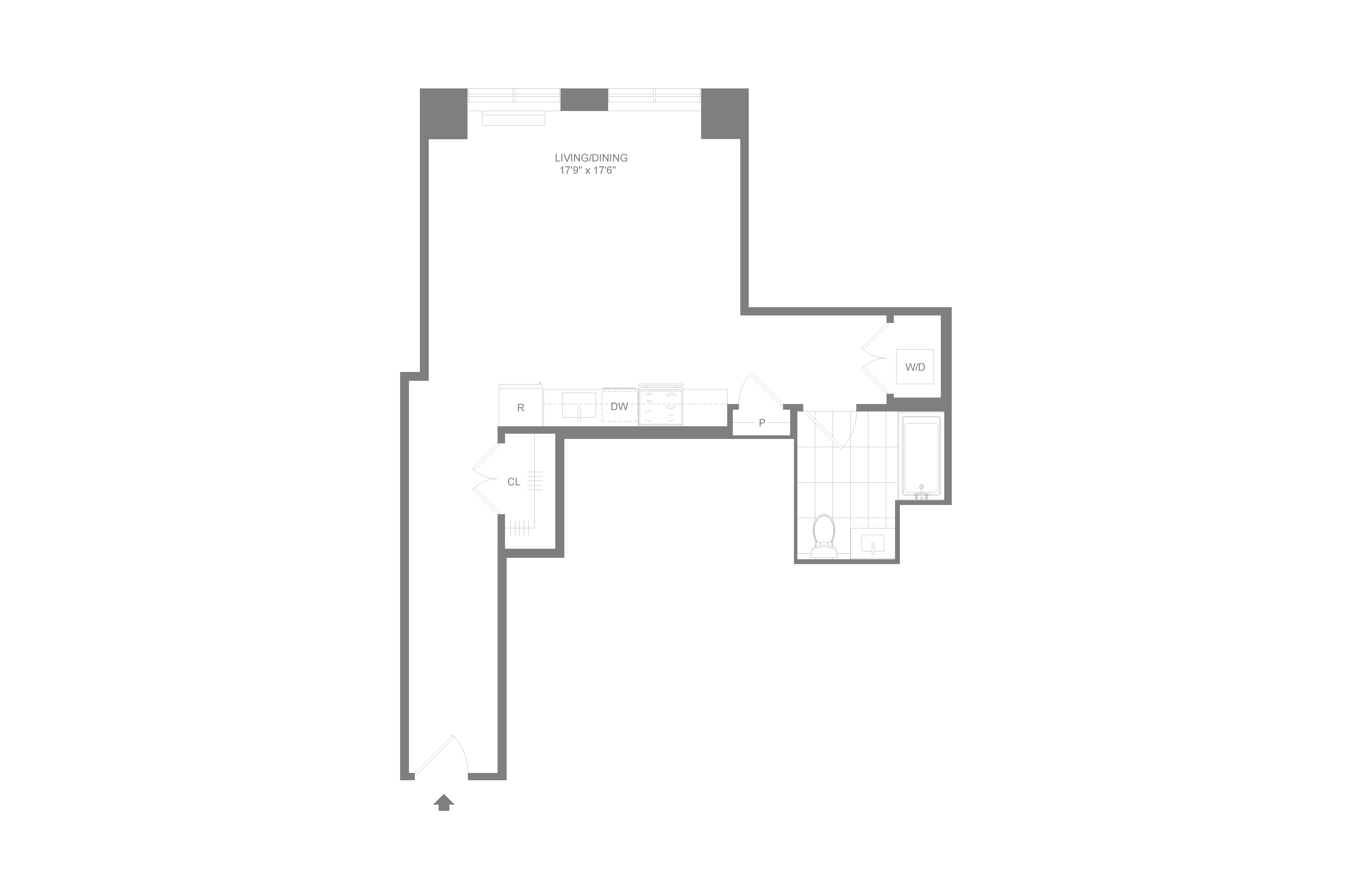 S3.3 | Studio | 1 Bath floor plan
