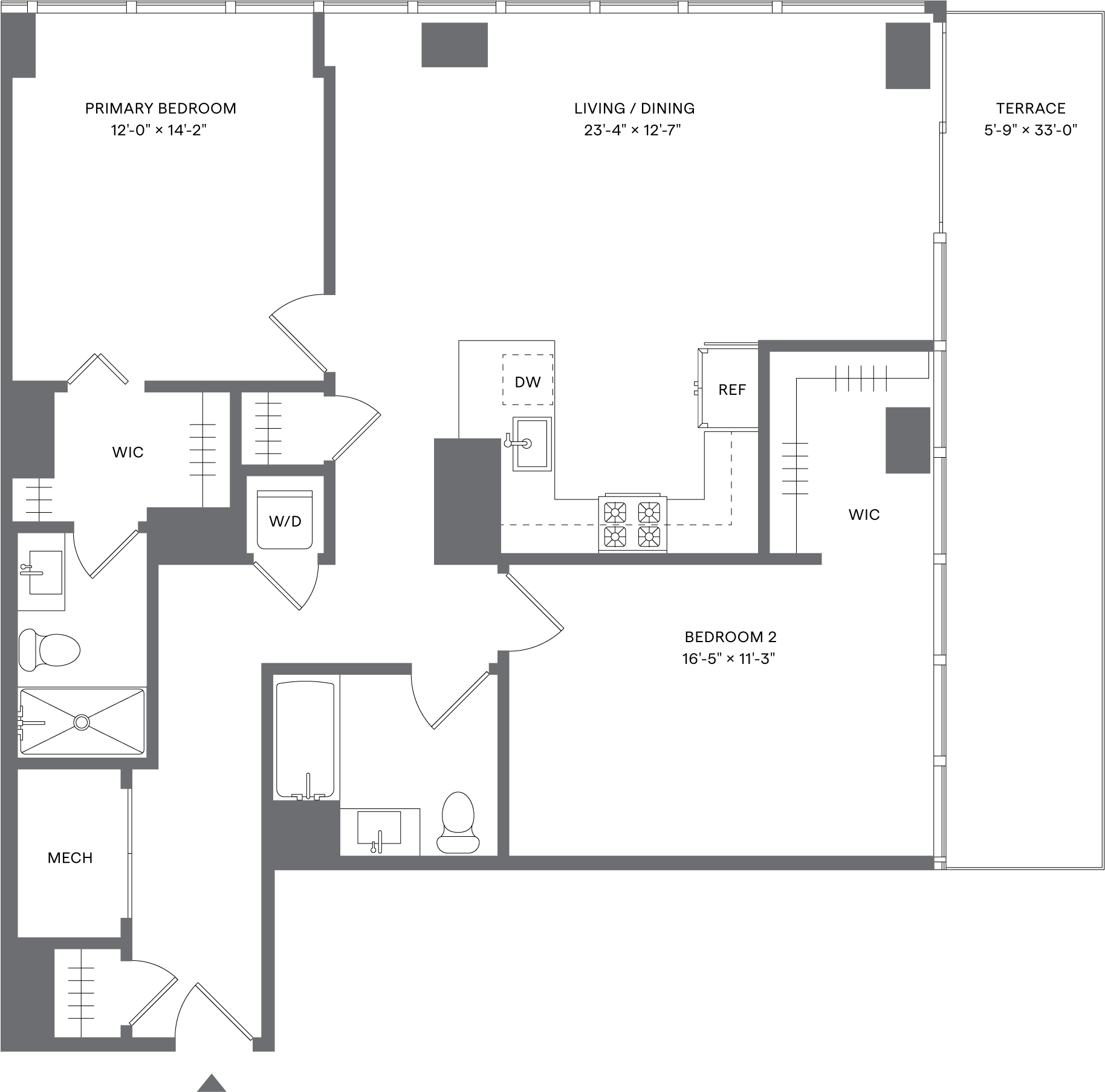 2 Bed/2 Bath_B3P floor plan