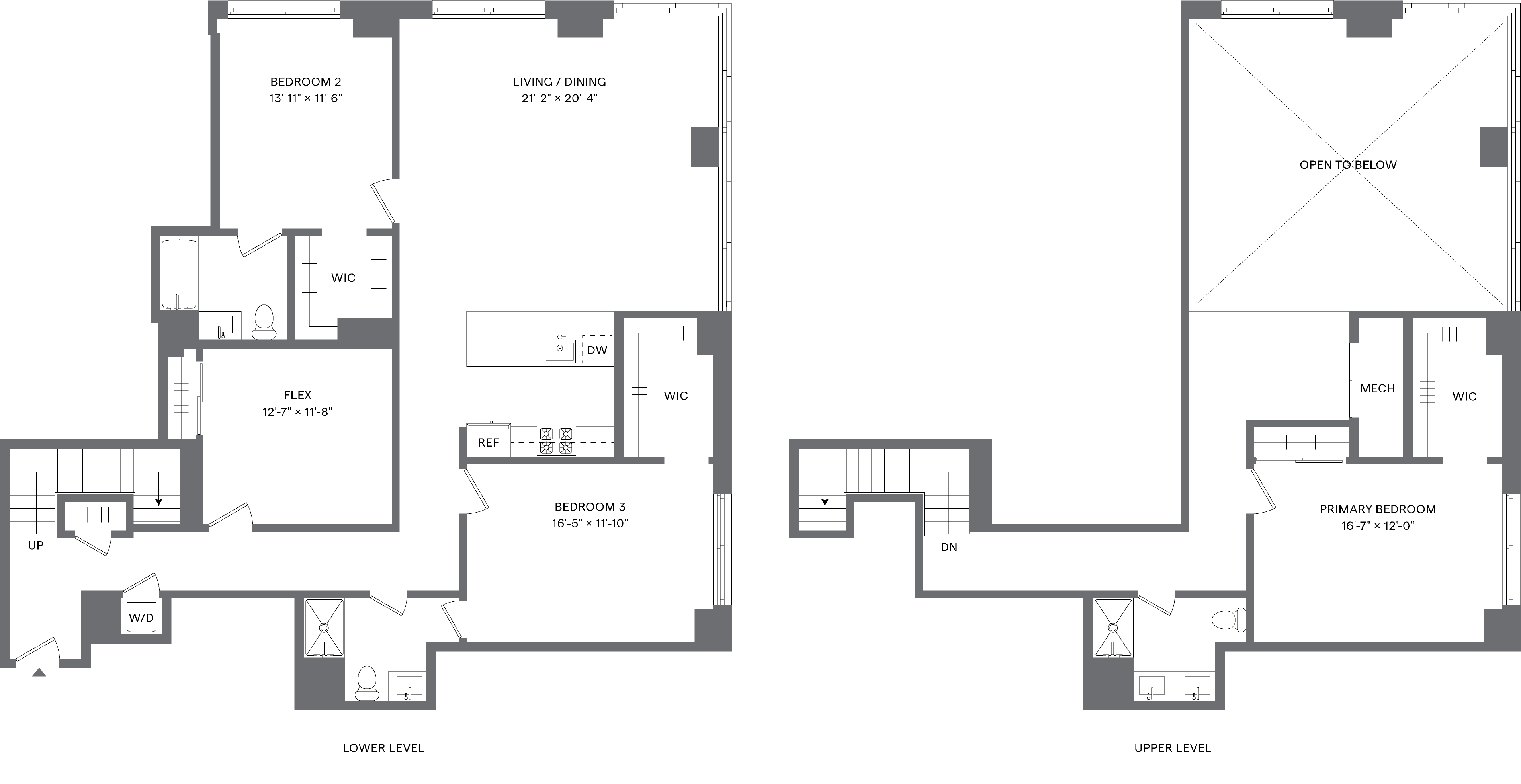 3 Bed+1Flex/3 Bath Duplex-C4A floor plan