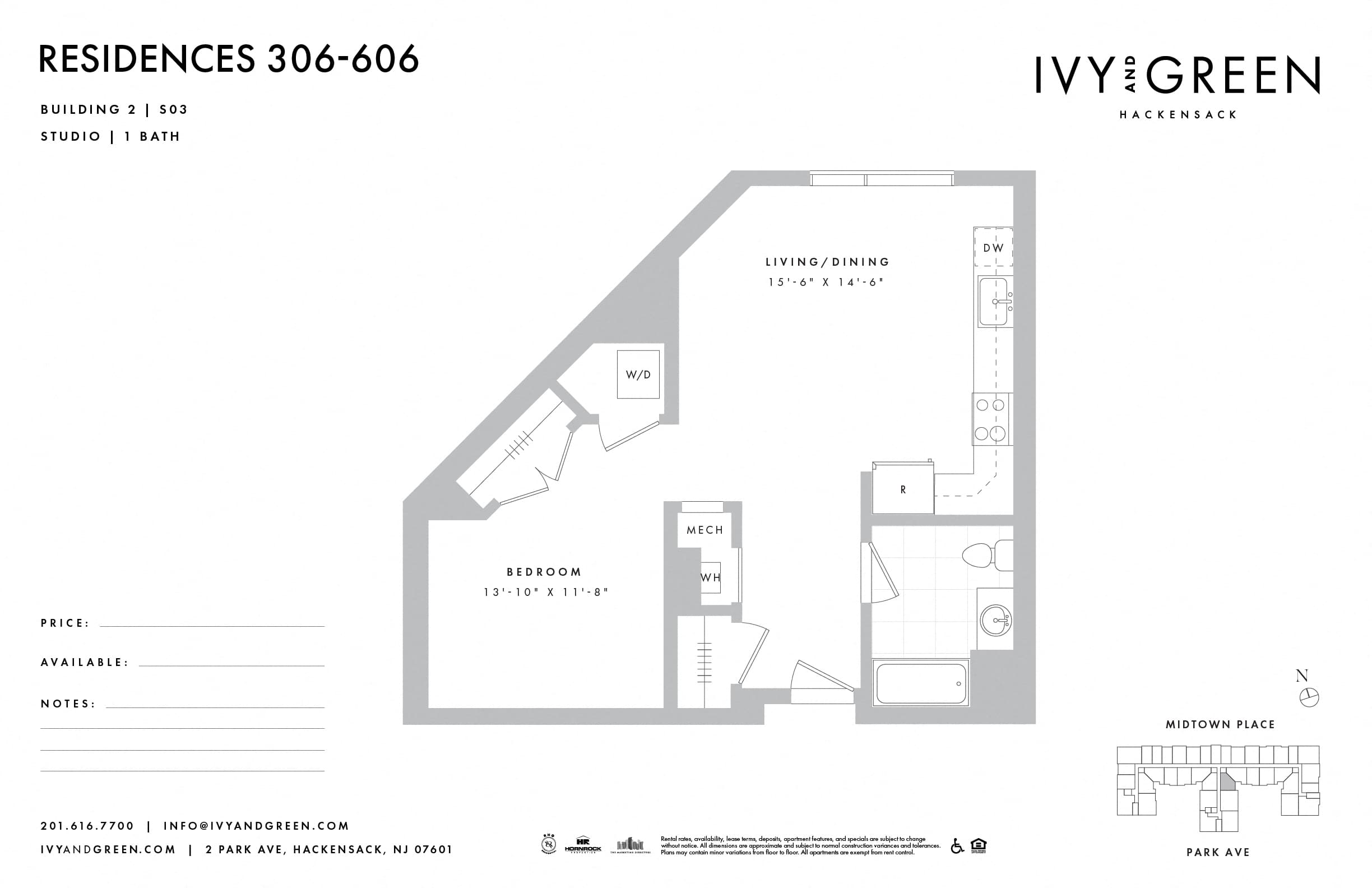 Junior 1 Bedroom floor plan