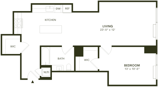 1J floor plan