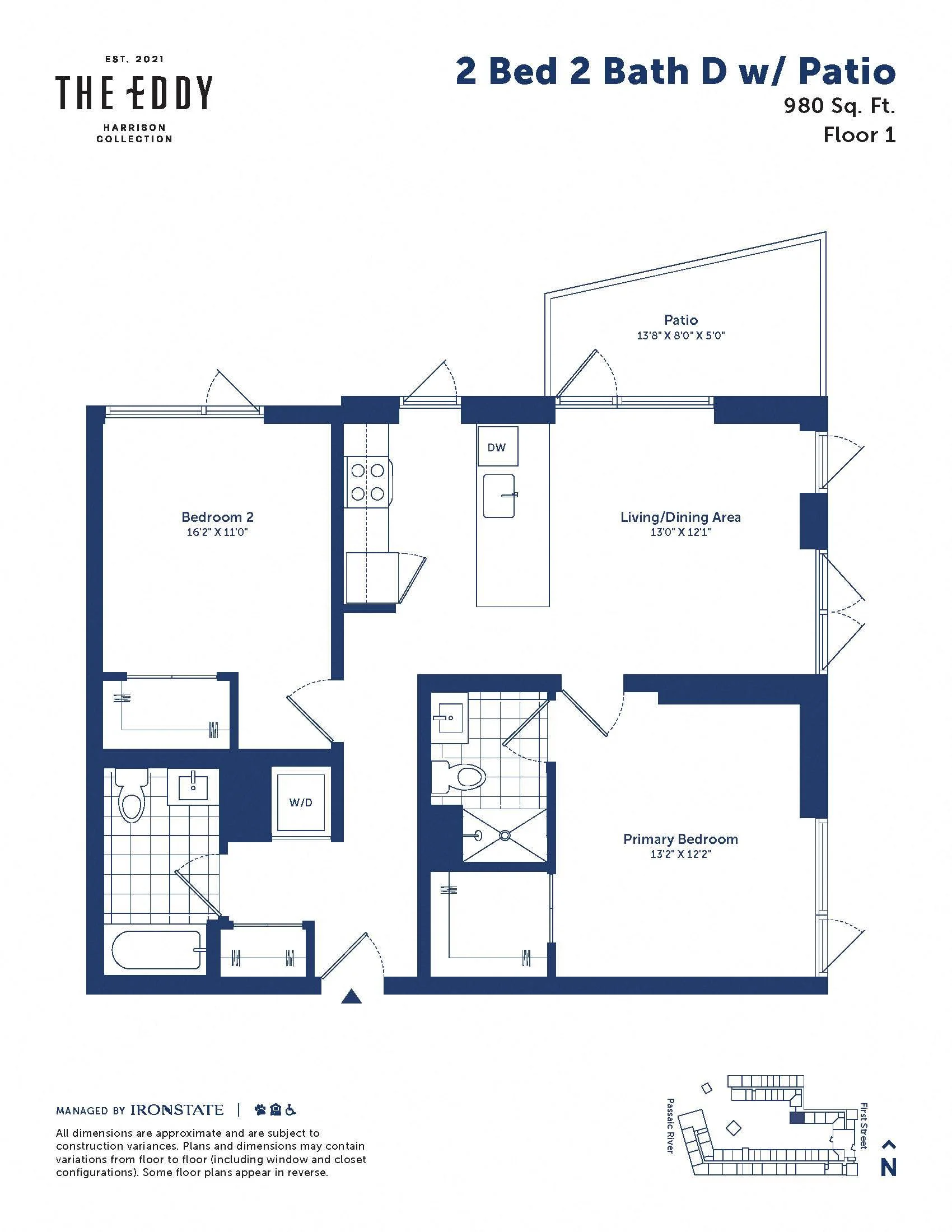 2 Bed 2 Bath With Patio D floor plan