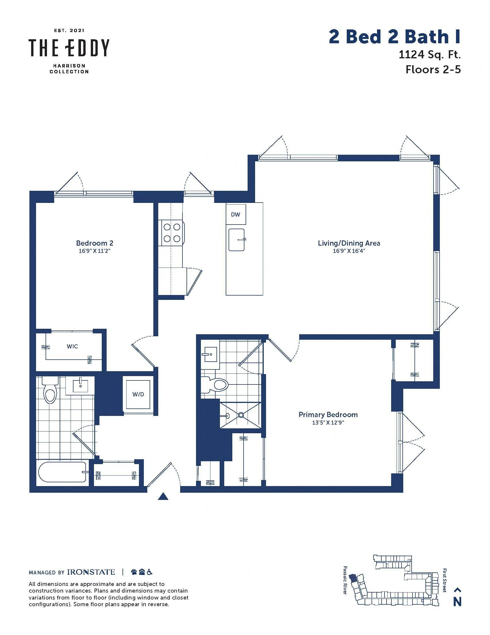 2 Bed 2 Bath I floor plan