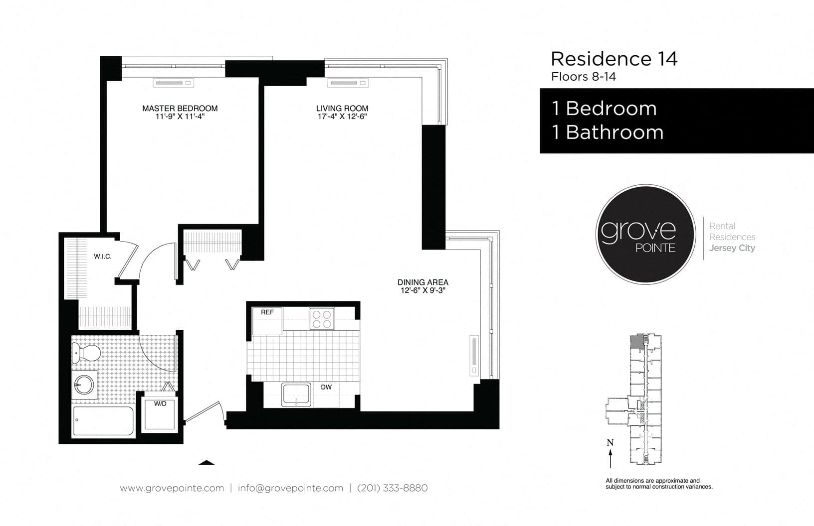 1 Bed floor plan