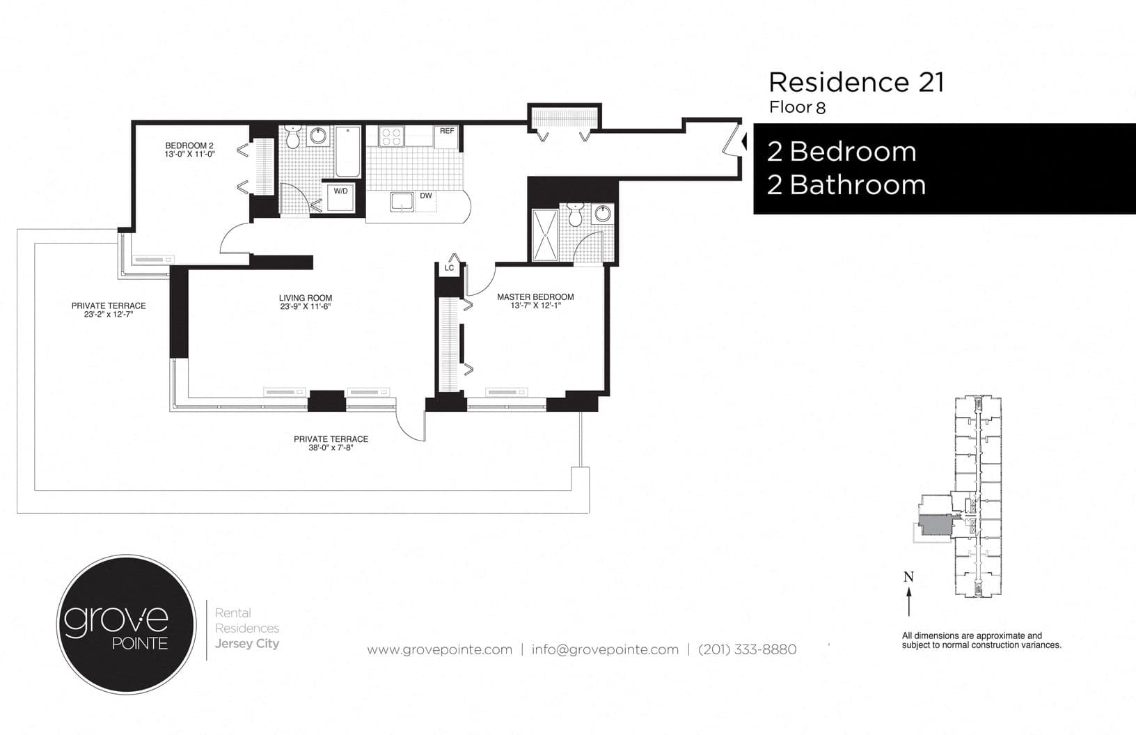 2 Bed floor plan