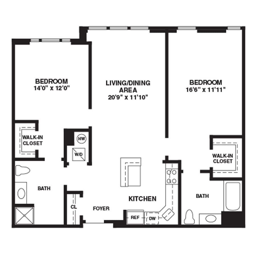 B07 floor plan at 55 Riverwalk