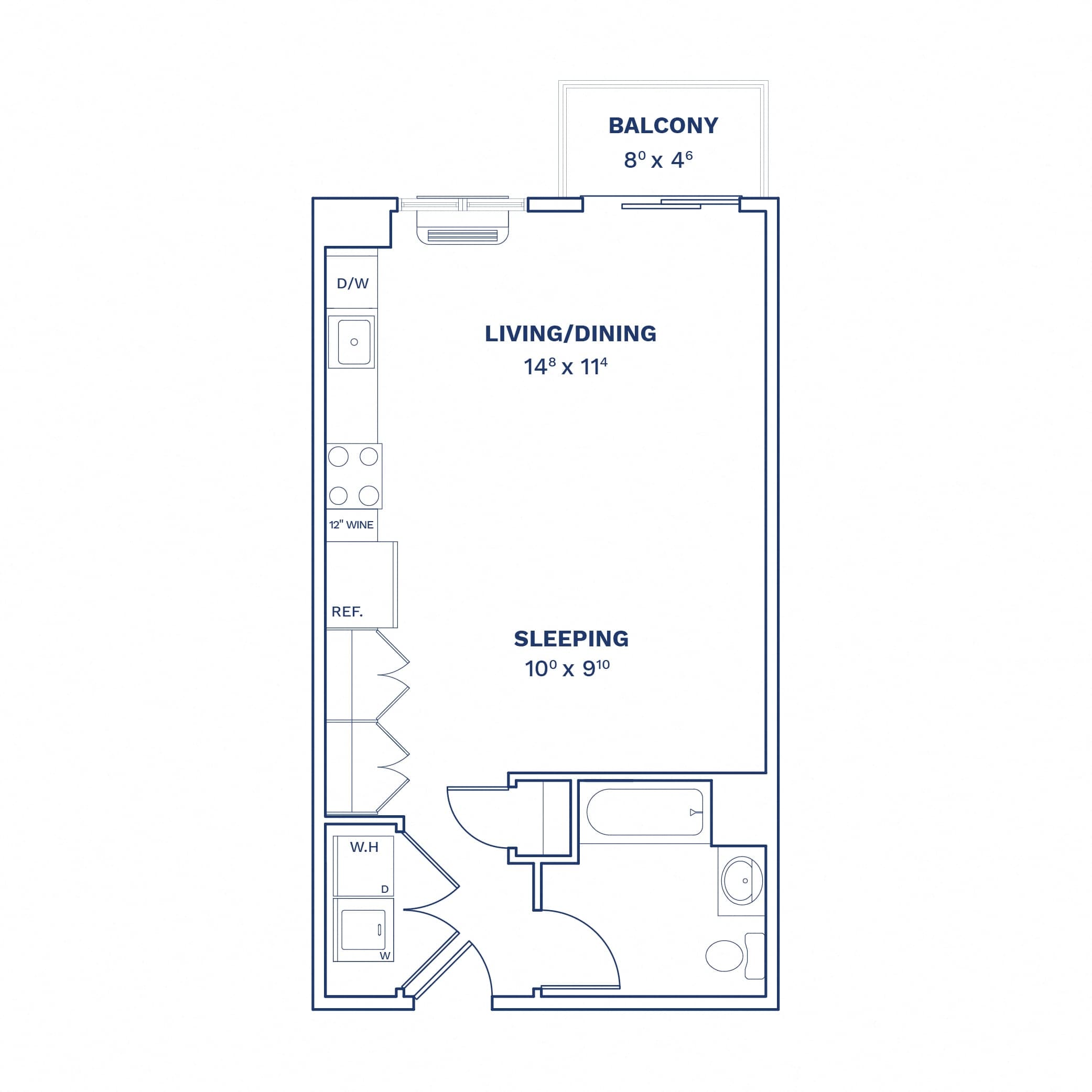 Studio-S3 floor plan at Cobalt Lofts