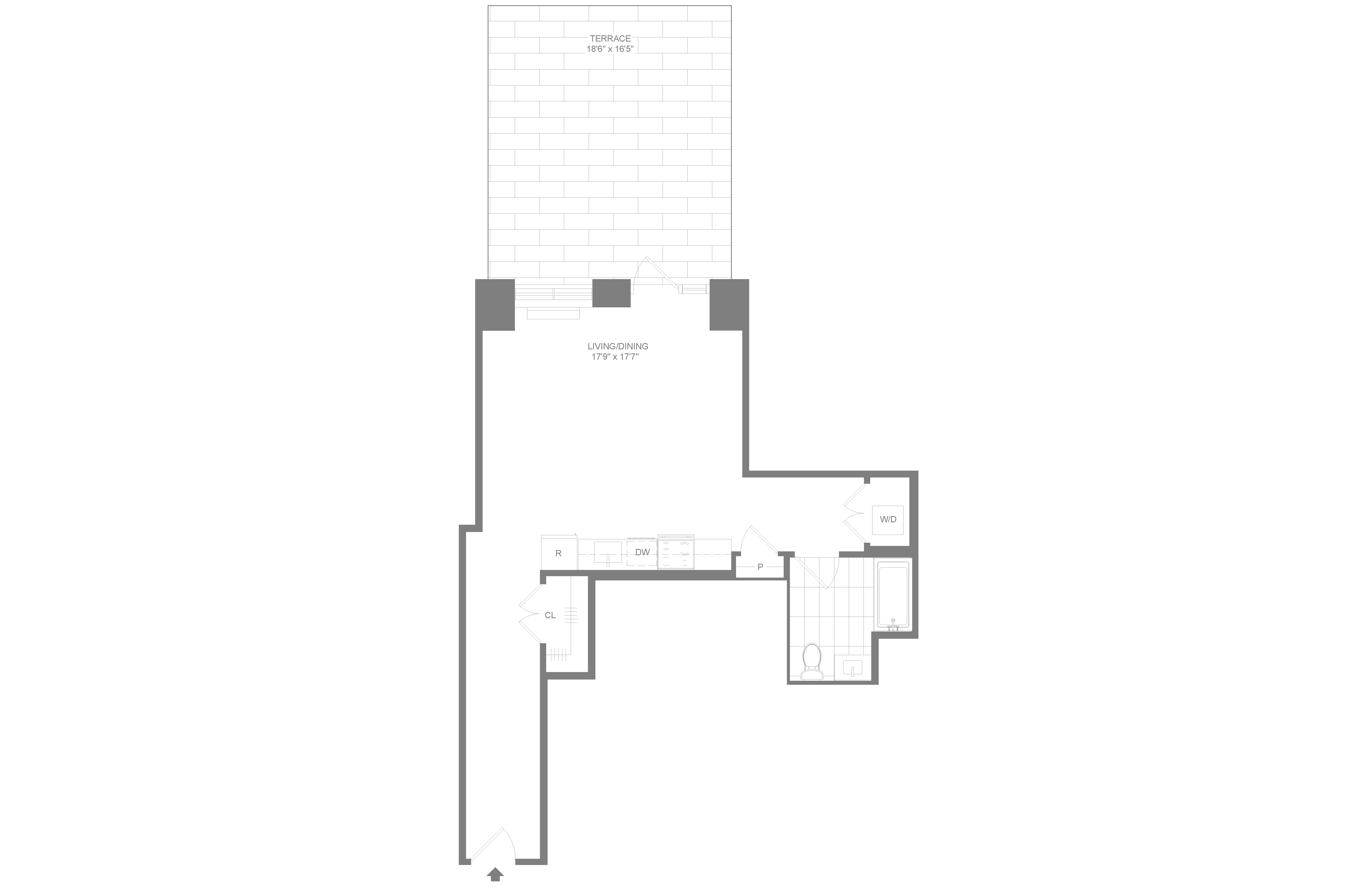 S3T | Studio | 1 Bath floor plan at 505 Summit