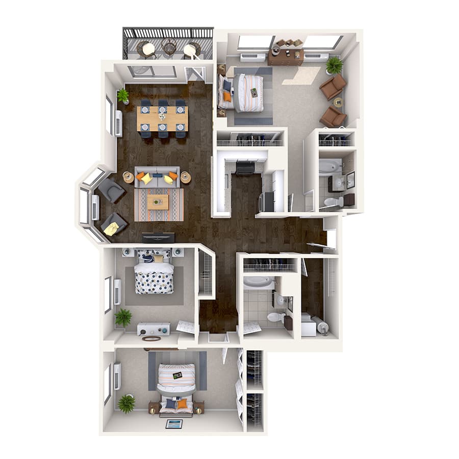 C1 floor plan at Half Moon Harbour Apartments