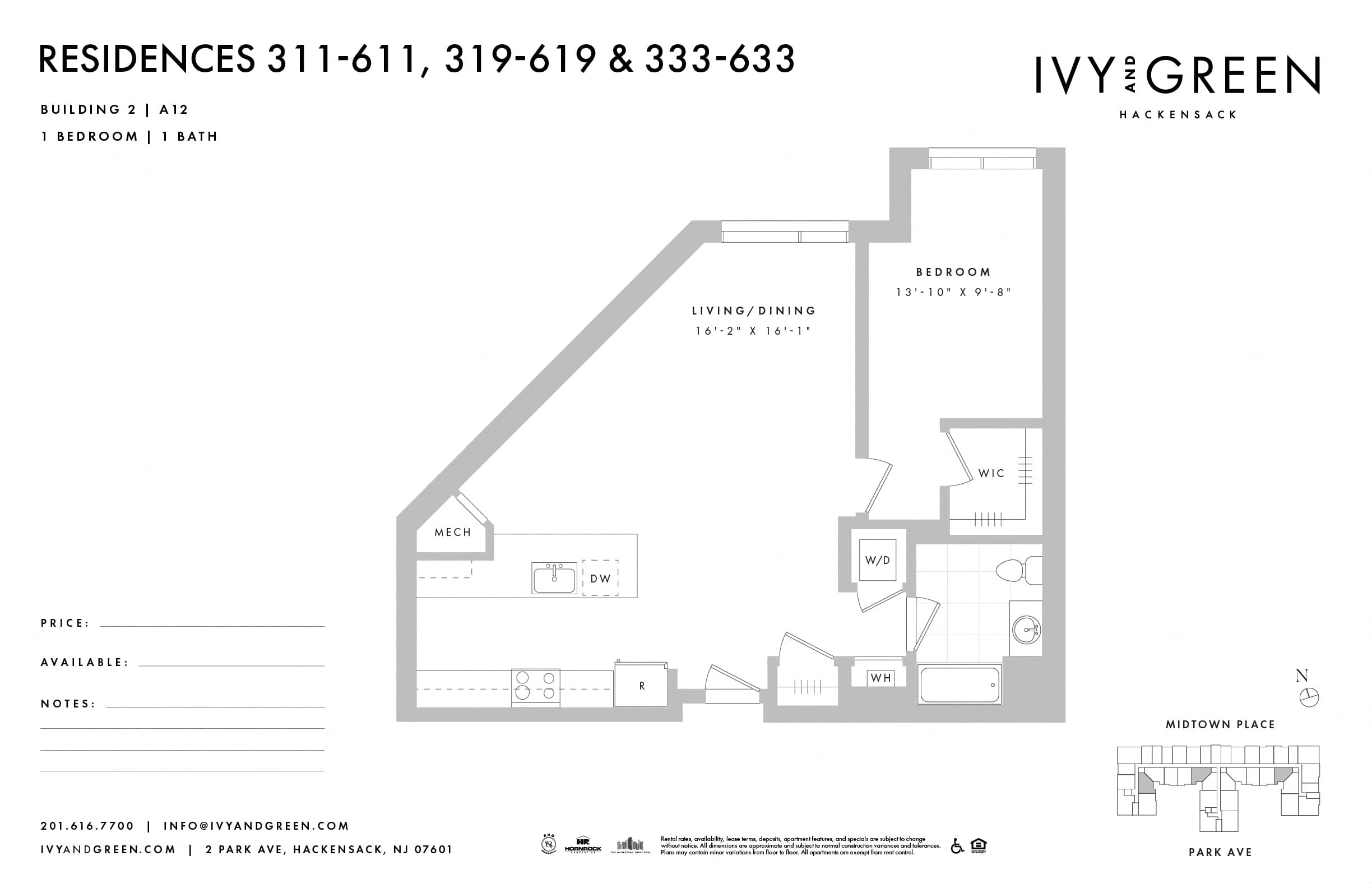 A12 floor plan at Ivy and Green