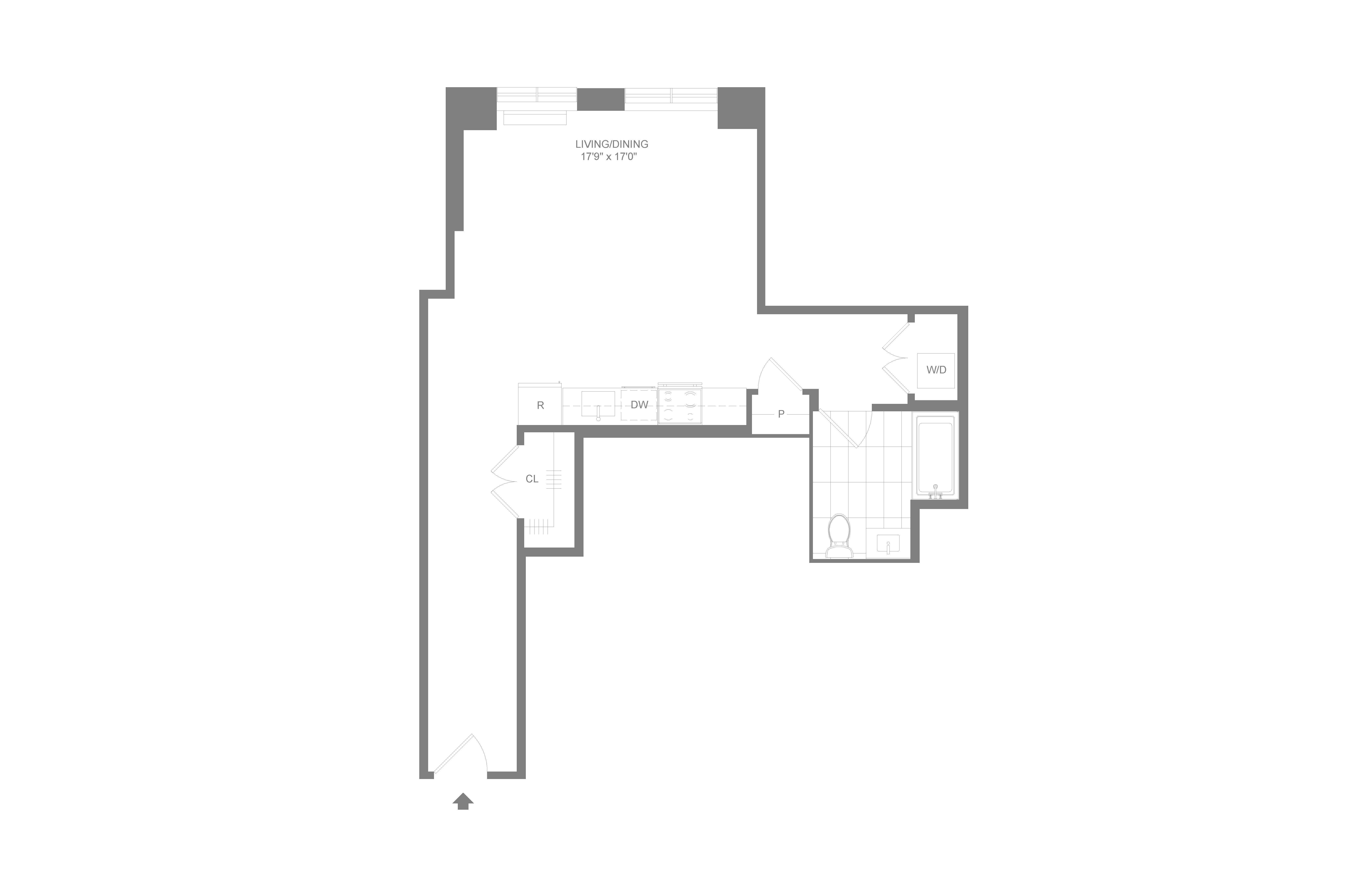 S4 | Studio | 1 Bath floor plan at 505 Summit