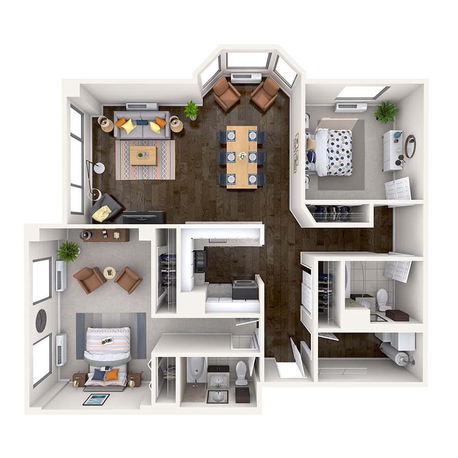 B8 floor plan at Half Moon Harbour Apartments