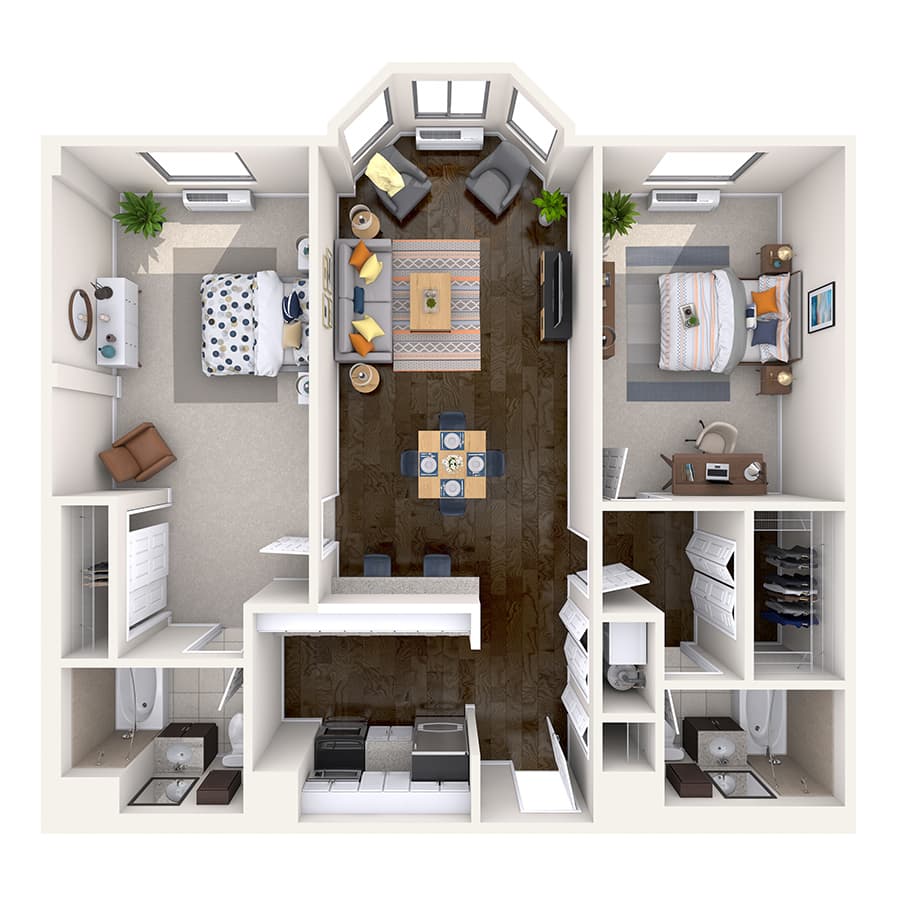 B4 floor plan at Half Moon Harbour Apartments