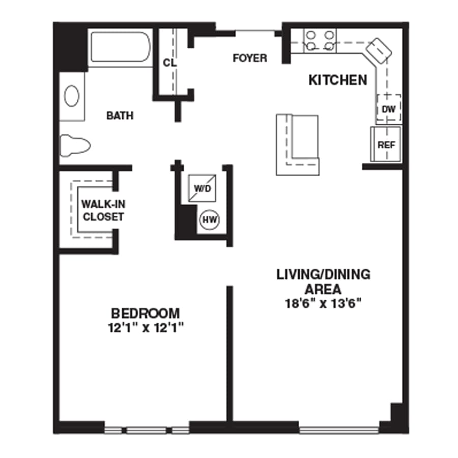A04 floor plan at 55 Riverwalk