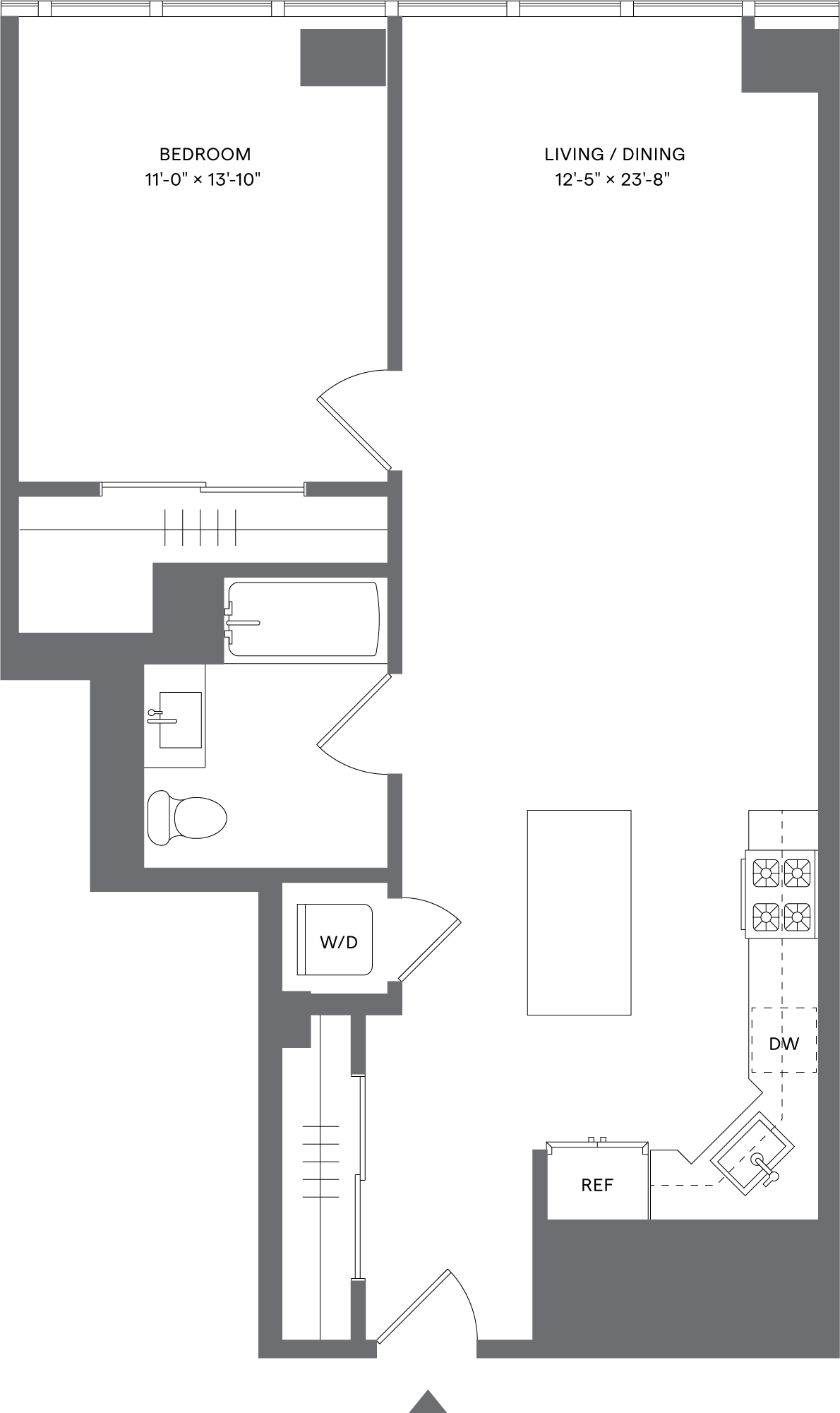 1 Bed/1 Bath_A5 floor plan at Hudson House West