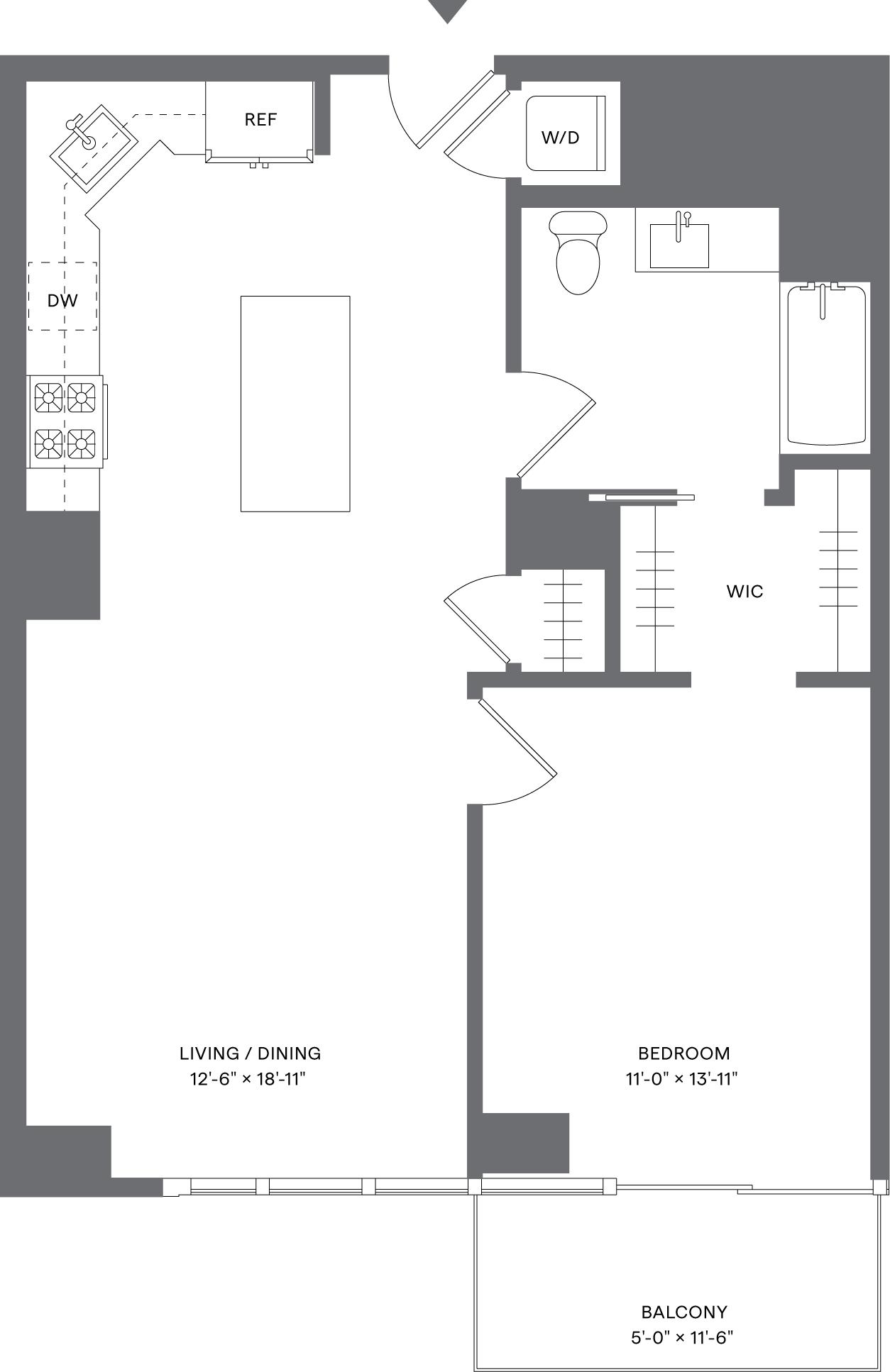 1 Bed/1 Bath_A9 floor plan at Hudson House West