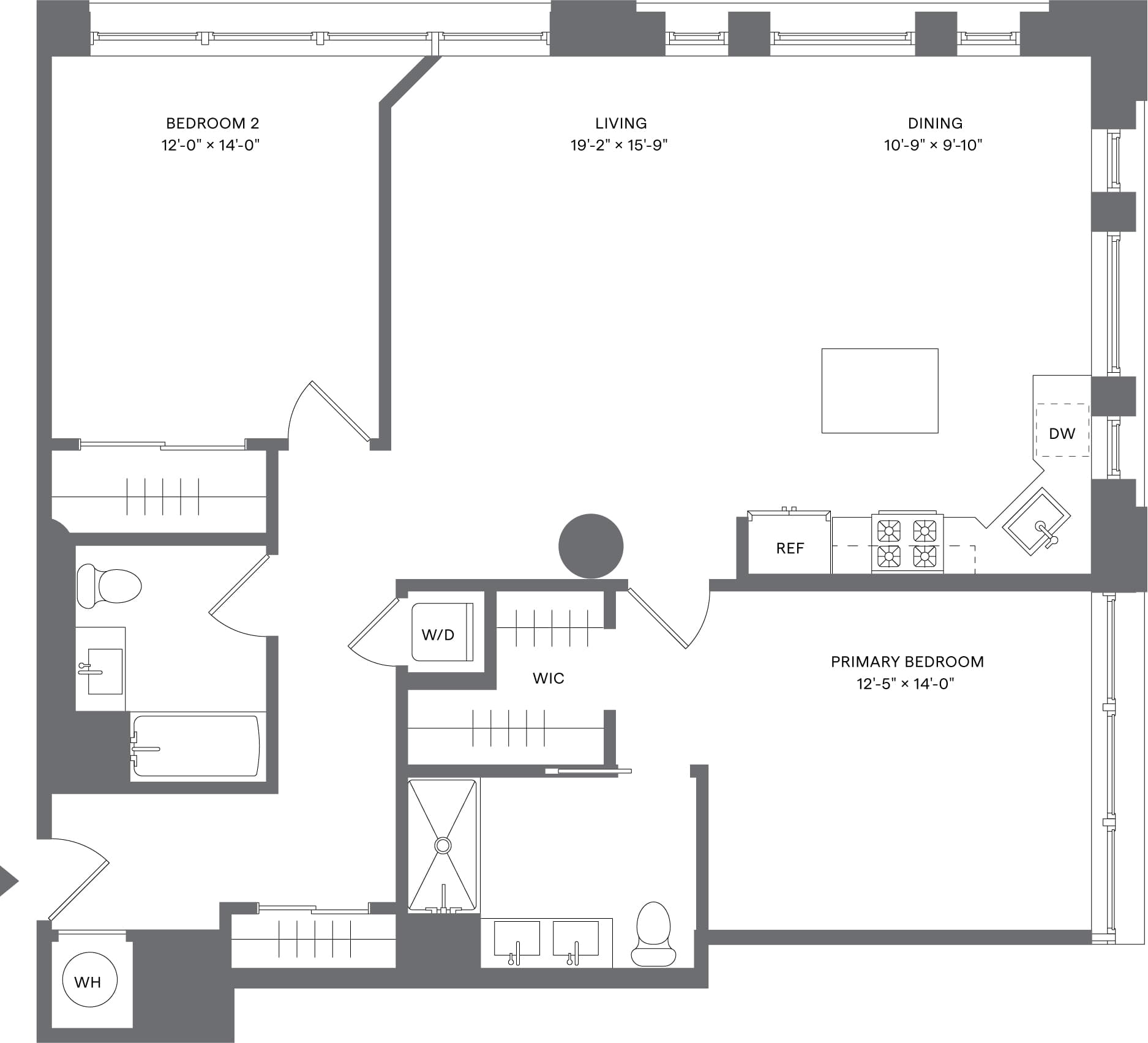 2 Bed/2 Bath_B4 floor plan at Radio Lofts