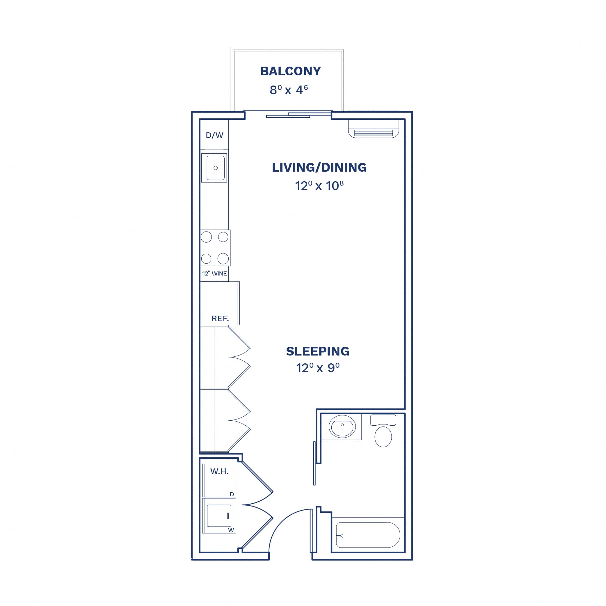 Studio-S1 floor plan at Cobalt Lofts