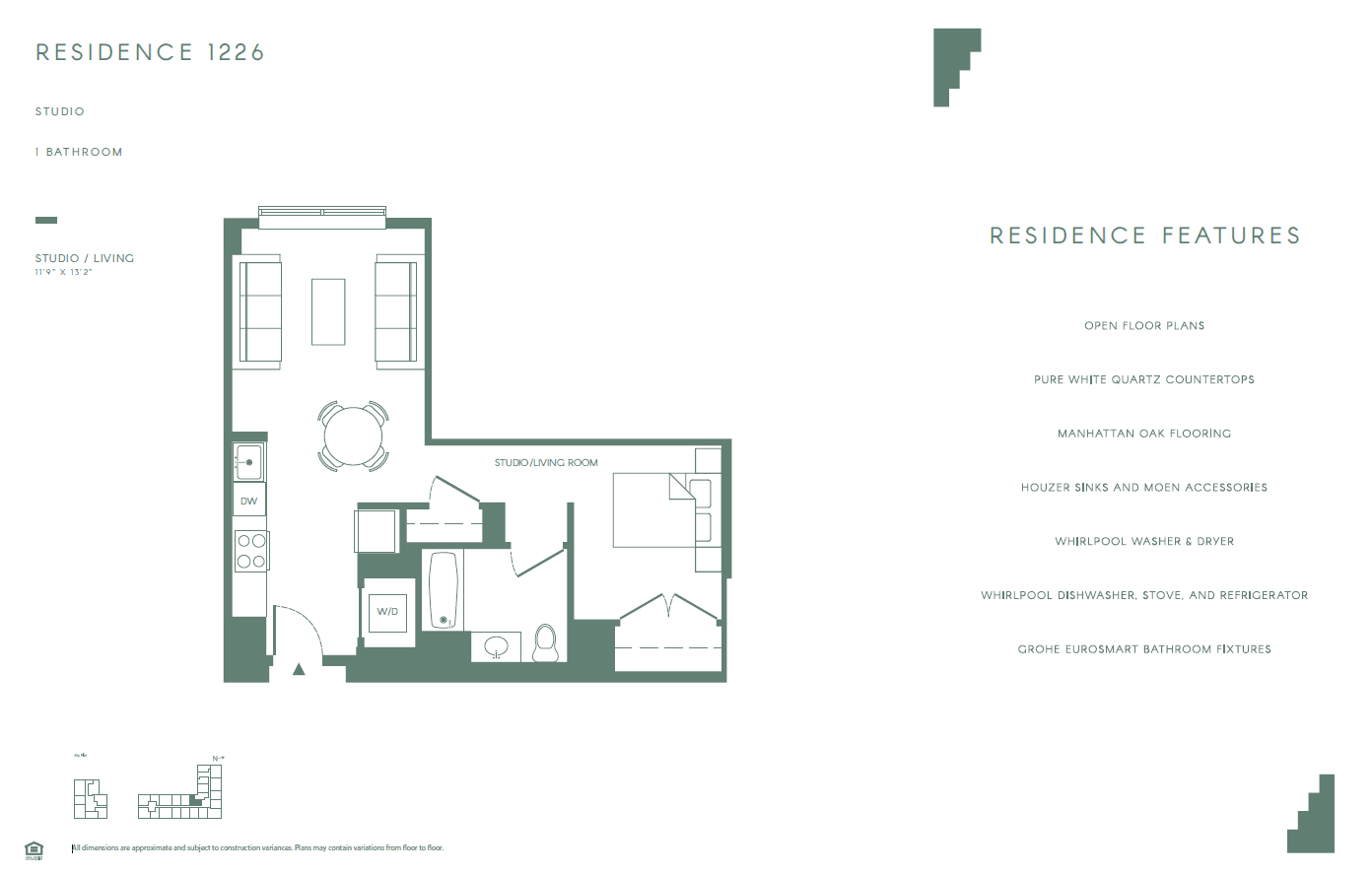 0 Bed-1 Bath floor plan at 485 Marin