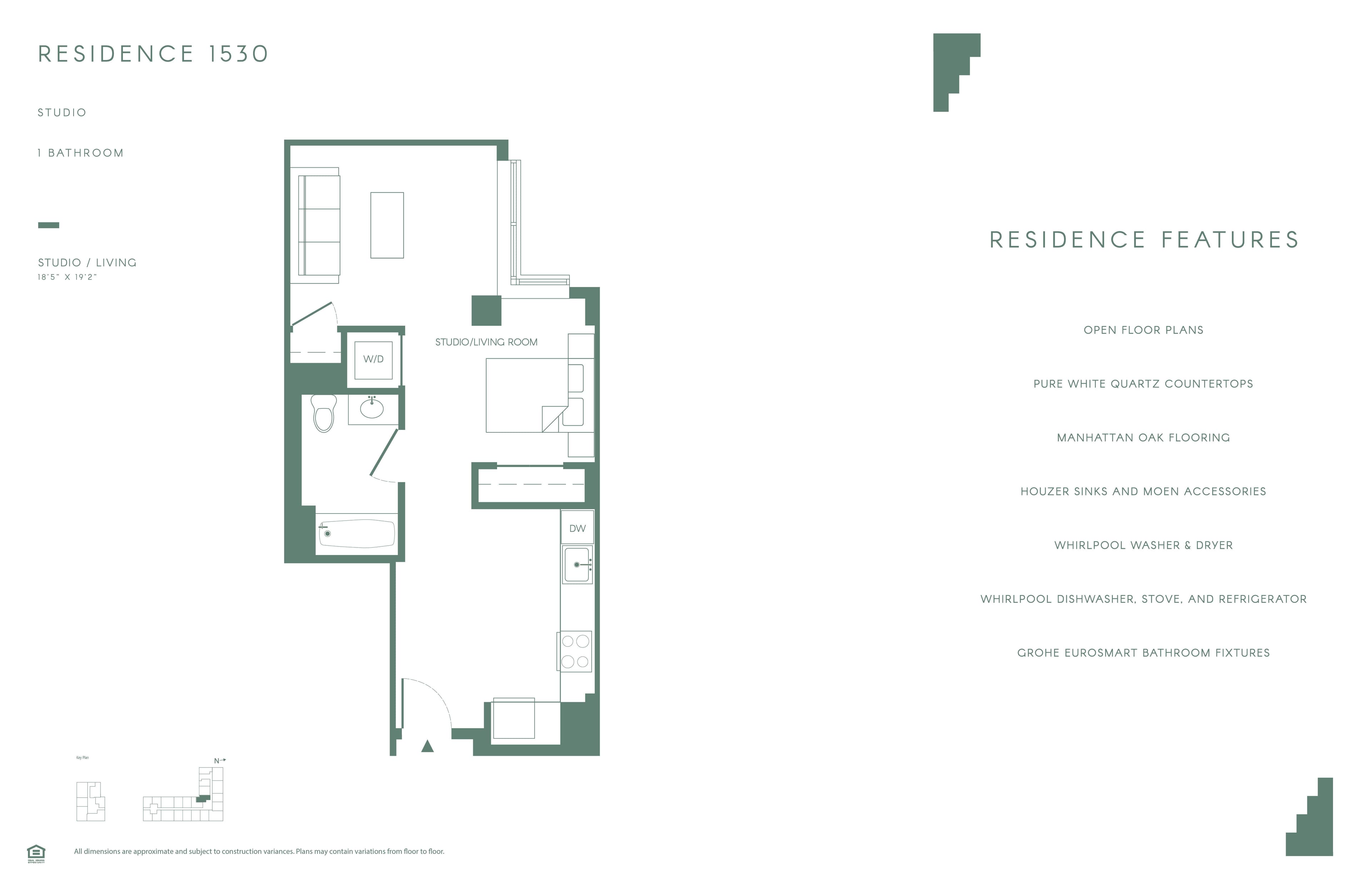 0 Bed-1 Bath floor plan at 485 Marin